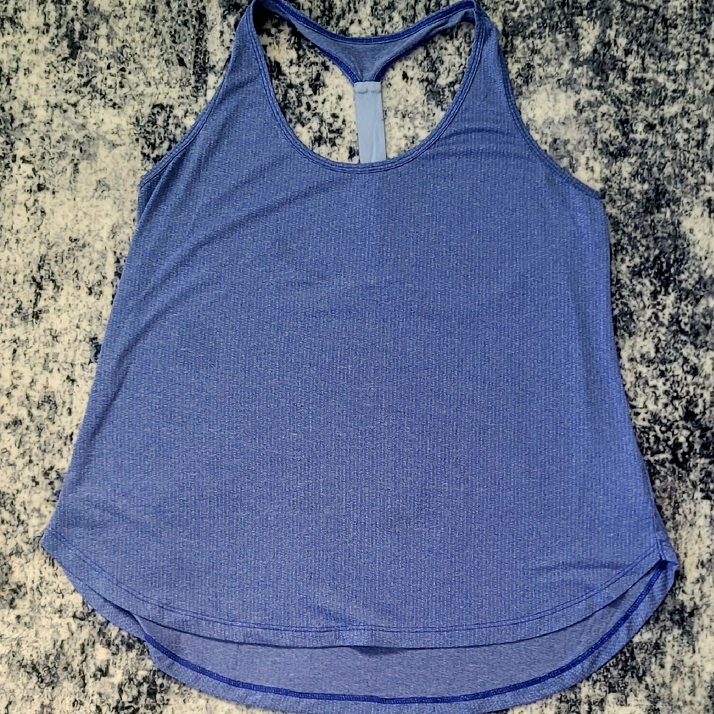 Old Navy Active Go Dry Blue Racerback Tank Semi Fitted Size Large